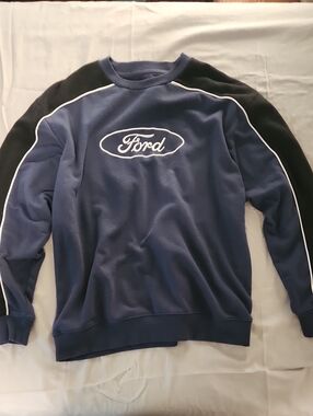 Ford Navy and Black Crewneck with White Piping